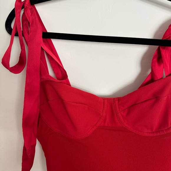 Free people red bustier mesh slip dress - Picture 2 of 4